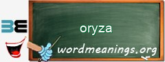 WordMeaning blackboard for oryza